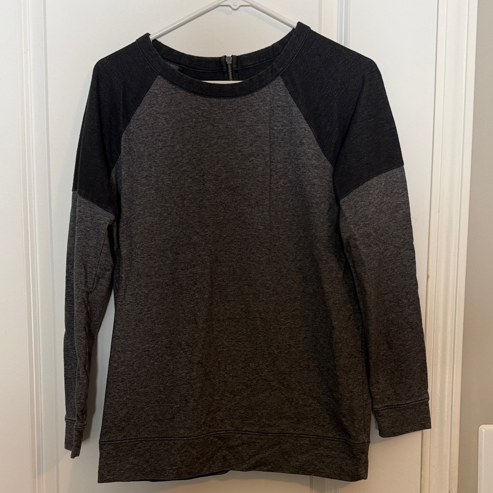 LOFT Charcoal and Black Lounge Top